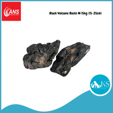 Load image into Gallery viewer, ANS Black Volcanic Rocks M 15kg (15-25cm) Fish &amp; Aquatic