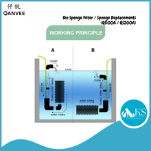 Load image into Gallery viewer, QANVEE Bio Sponge Filter (QS100A / QS200A) Fish &amp; Aquatic