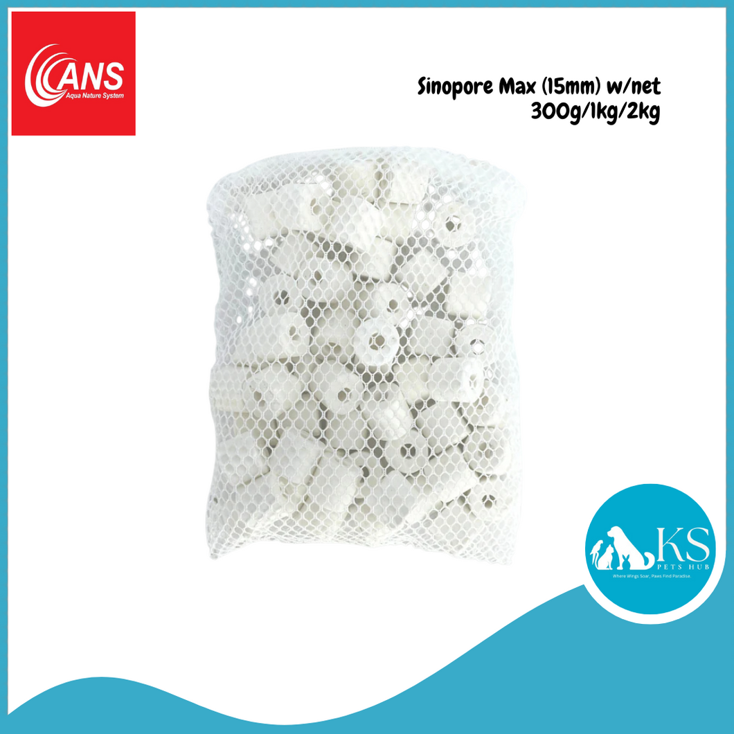 ANS Sinopore Max (15mm) w/net - 300g/1kg/2kg Fish & Aquatic
