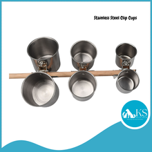 Load image into Gallery viewer, KSPH Stainless Steel Clip Cups 4 sizes Parrot Bird Feeder on Perch (KSPH0005/KSPH0006/KSPH0007/KSPH0008)