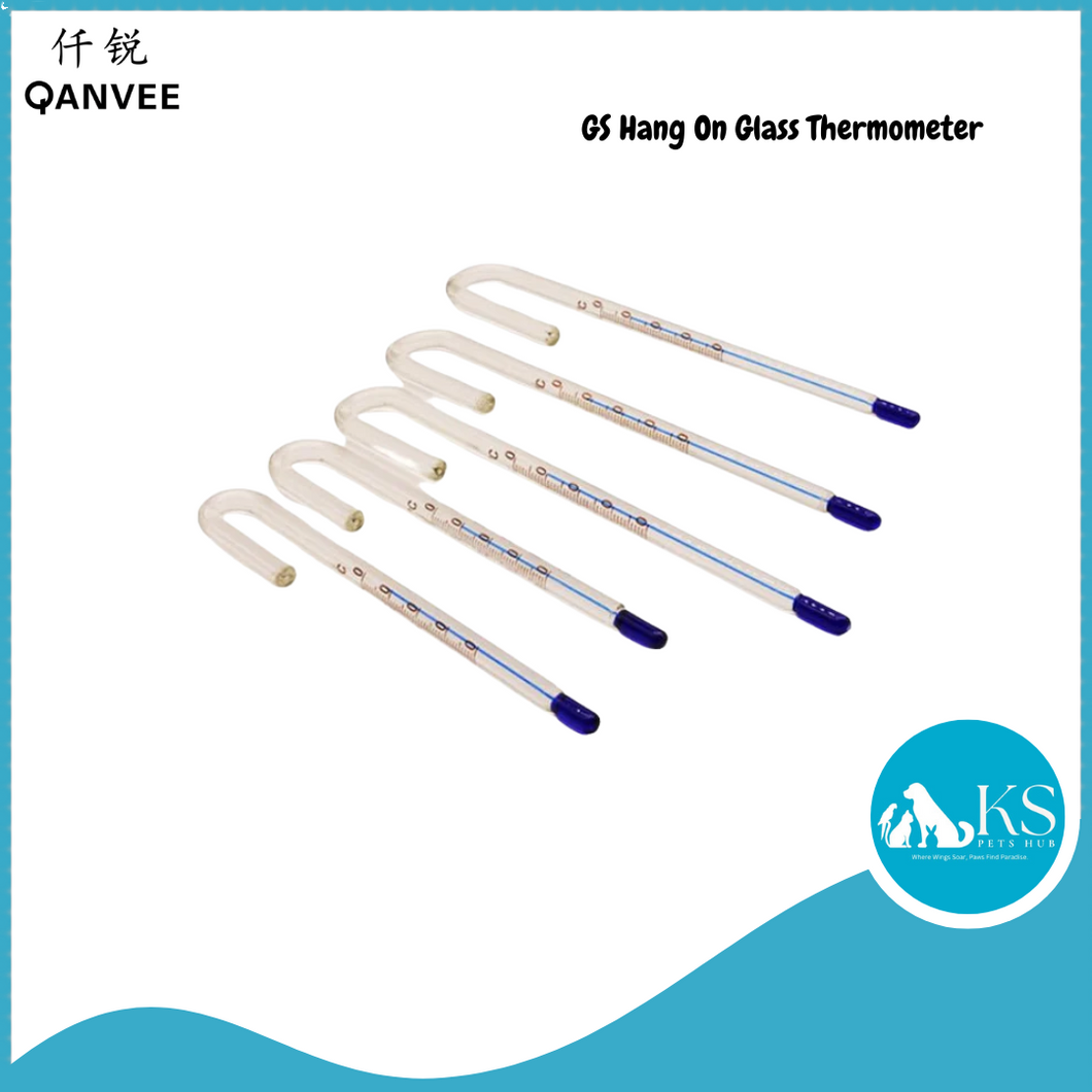 Qanvee GS Hang On Glass Thermometer Fish & Aquatic
