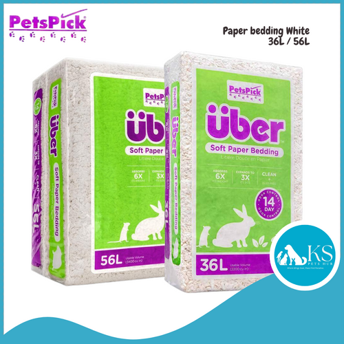 PETSPICK Uber Paper bedding White 36L / 56L for Small Animals