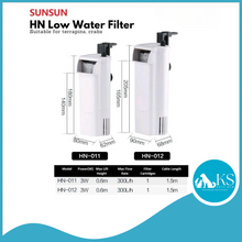 Load image into Gallery viewer, SUNSUN HN Low Water Level Internal Filter (For Turtle / Crab Tank) Fish &amp; Aquatic