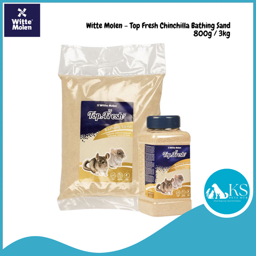 Witte Molen #655433-34 Top Fresh Chinchilla Bathing Sand 800g/3kg For Small Animals