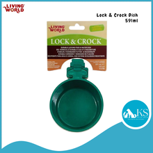 Load image into Gallery viewer, Living World Lock &amp; Crock Dish, Burgundy Plum / Olive Green (61786/61788) Pet Bowl