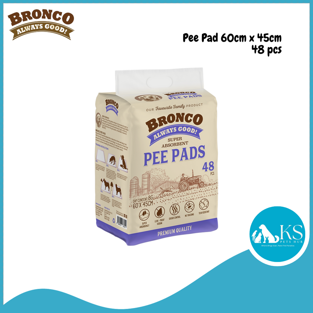 Bronco Super Absorbent Pee Pads 24pcs 60cm x 90cm / 48pcs 60cm x 45cm Toilet Training