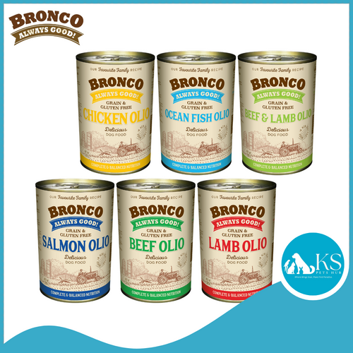 Bronco Dog Wet Food Canned 390g Assorted Flavors