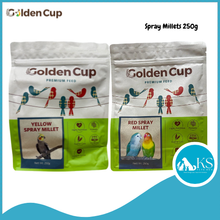 Load image into Gallery viewer, Golden Cup Spray Millet (Yellow / Red) 250g Bird Food