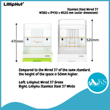 Load image into Gallery viewer, [Stainless Steel] Lilliphut Wired 37 White Parrot Bird Cage Durable Easy Clean