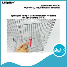 Load image into Gallery viewer, [Stainless Steel] Lilliphut Wired 40 White Parrot Bird Cage Durable Spacious Easy‑Clean Bird Cage for Parrots &amp; Medium Birds