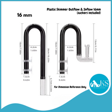 Load image into Gallery viewer, AQUAPRO Plastic Skimmer Outflow &amp; Inflow 12mm/16mm (suckers included) Fish &amp; Aquatic