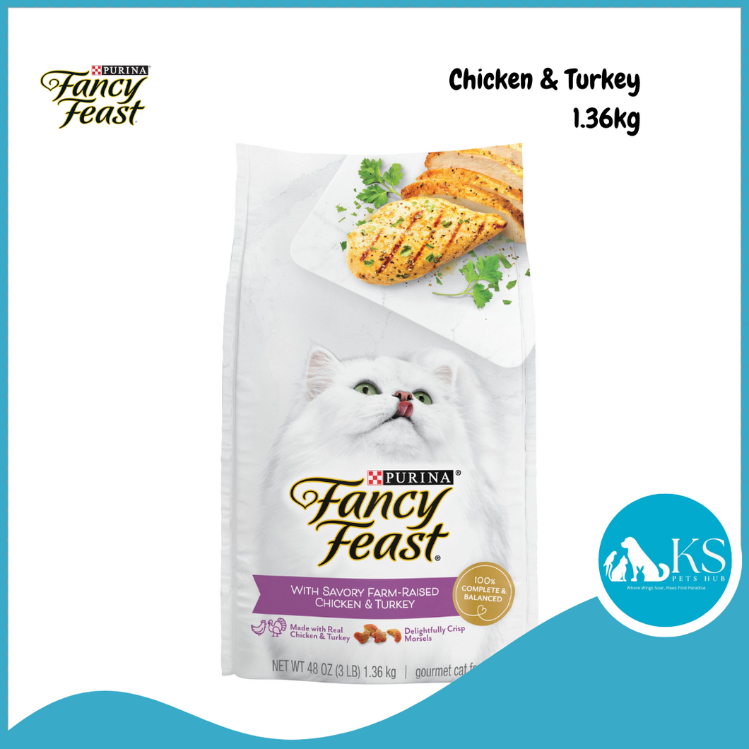 Purina Fancy Feast Chicken & Turkey Dry Cat Food 1.36kg