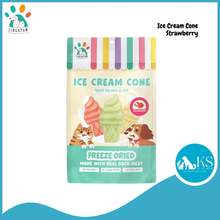Load image into Gallery viewer, Singapaw Freeze Dried Ice Cream CONE Treats for Cats &amp; Dogs In Kiwi Milk Strawberry Purple Sweet Potato