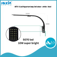 Load image into Gallery viewer, AST X‑5 LED Aquarium Lamp (White + Blue LED) Bright, Cool‑Tone Lighting for Nano &amp; Desktop Aquariums