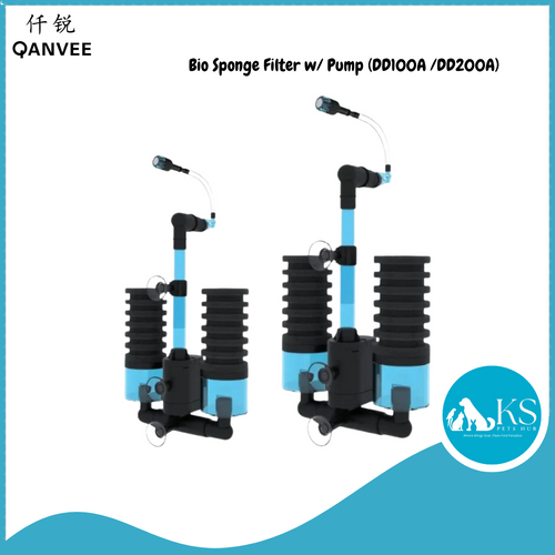 QANVEE Bio Sponge Filter w/ Pump (DD100A /DD200A) Fish & Aquatic