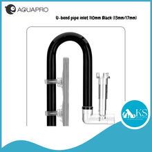 Load image into Gallery viewer, AQUAPRO U-bend pipe inlet 110mm Black (13mm/17mm) Fish &amp; Aquatic