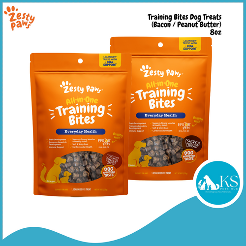 Zesty Paws Training Bites Dog Treats (Peanut Butter / Bacon), 8oz