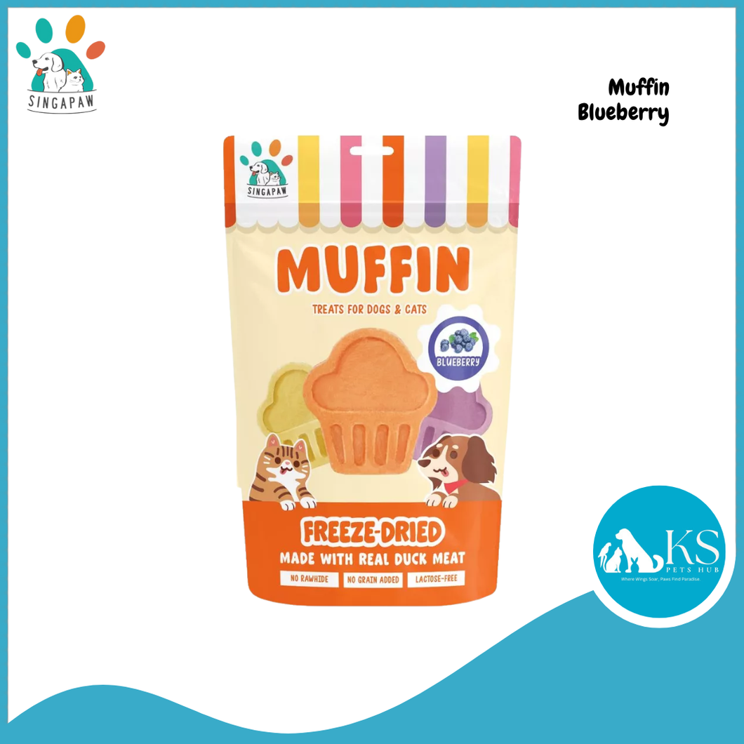 Singapaw Freeze Dried Muffin Treats for Cats & Dogs In Carrot Cheese Cranberry Blueberry