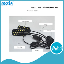 Load image into Gallery viewer, AST X‑7 Dual LED Aquarium Lamp (White LED) Bright, Clear, Dual‑LED Illumination for Nano &amp; Desktop Aquariums
