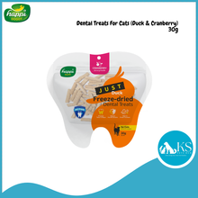 Load image into Gallery viewer, Happi Skippi Just Freeze-dried Dental Treats For Cats 30g Cranberry Catnip Chicken Duck Cod Salmon