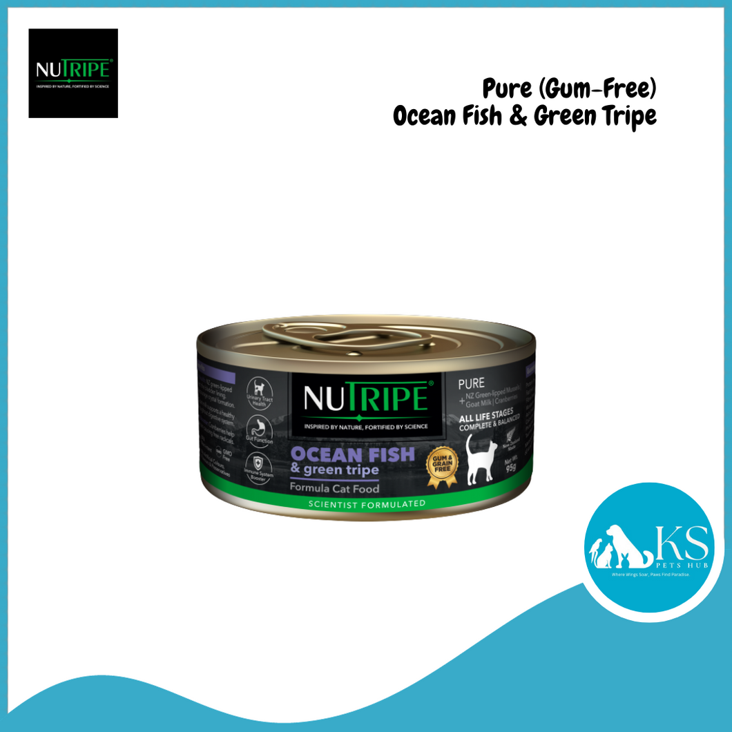 Nutripe Pure Cat Gum Free Ocean Fish & Green Tripe 95g