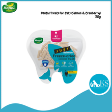Load image into Gallery viewer, Happi Skippi Just Freeze-dried Dental Treats For Cats 30g Cranberry Catnip Chicken Duck Cod Salmon