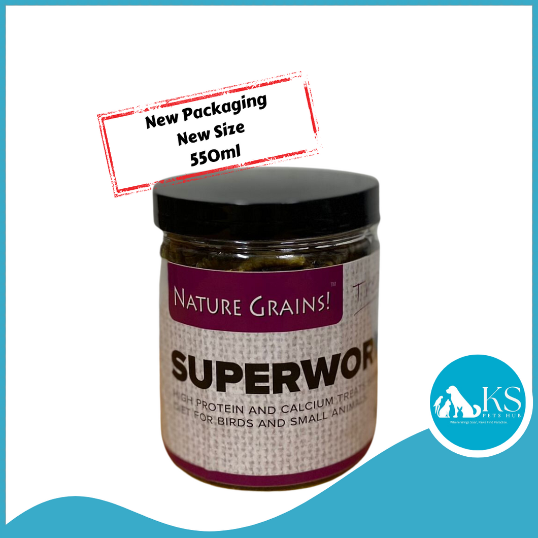 Nature Grains Superworms 550ml/2600ml Bird Fish Feed