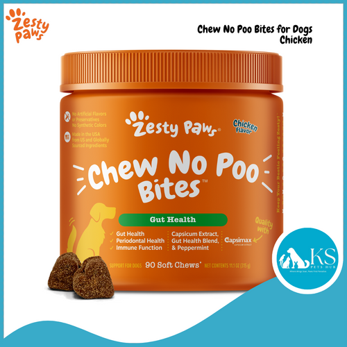 Zesty Paws Chew No Poo Bites 90 Soft Chews (360g) For Dogs