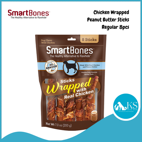 Smartbones Chicken Wrapped Peanut Butter Sticks - Regular 8pcs