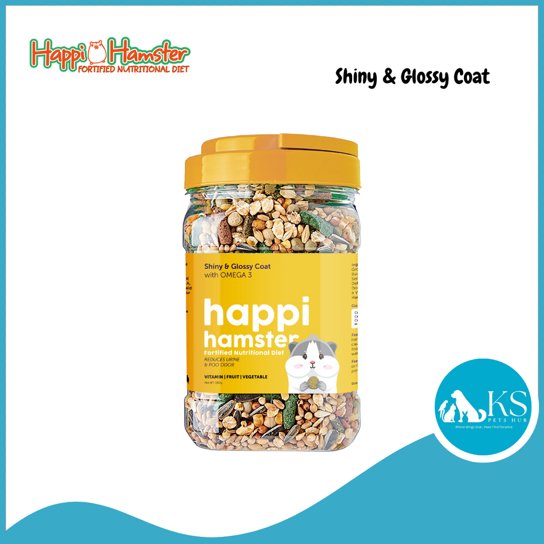 Happi Hamster Assorted Feed 600g - Healthy Long Life / Immune System / Shiny Glossy Coat