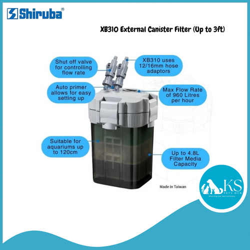 SHIRUBA XB310 External Canister Filter (Up to 3ft) Fish & Aquatic