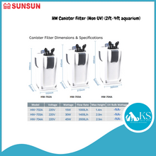 Load image into Gallery viewer, SUNSUN HW Canister Filter (Non UV) (2ft-4ft aquarium) Fish &amp; Aquatic