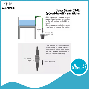 QANVEE Siphon Cleaner (S3/S6) & Optional Gravel Cleaner Add-on Fish & Aquatic