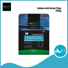 Load image into Gallery viewer, Nutripe Essence Australian Salmon and Hormone-Free Chicken with Green Tripe 200g / 1.8kg Cat Feed