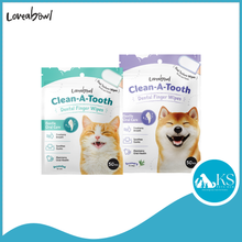 Load image into Gallery viewer, Loveabowl Clean-A-Tooth Dental Cleaning Wipes Cats &amp; Dogs 50pcs Freshens Breath Soothes Gums Oral Care