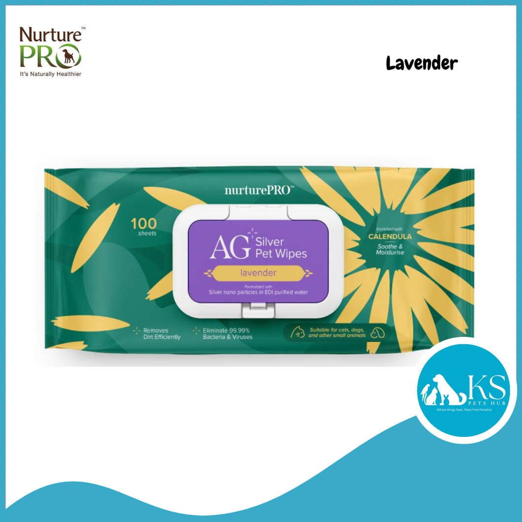 Nurture PRO AG Silver Pet Wipes 100pcs - Lavender