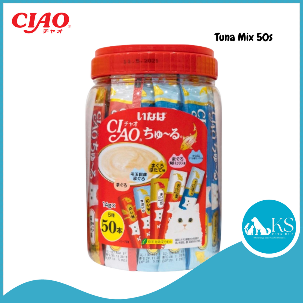 Ciao Chu Ru Cat Treats Mix Tub Bottle 50s