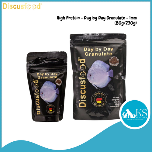DiscusFood High Protein - Day by Day Granulate - 1mm (80g/230g) Fish Feed