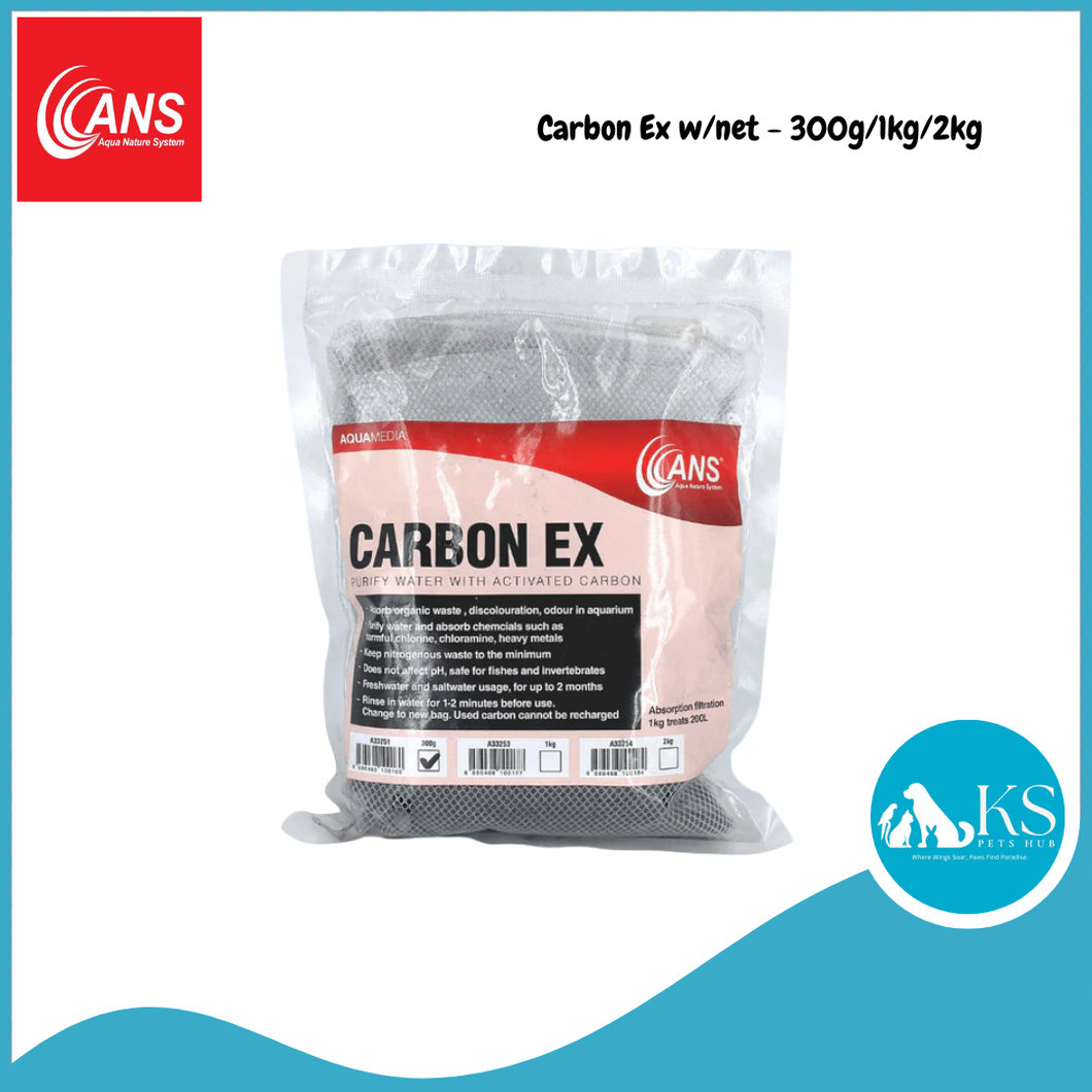 ANS Carbon Ex w/net - 300g/1kg/2kg Fish & Aquatic
