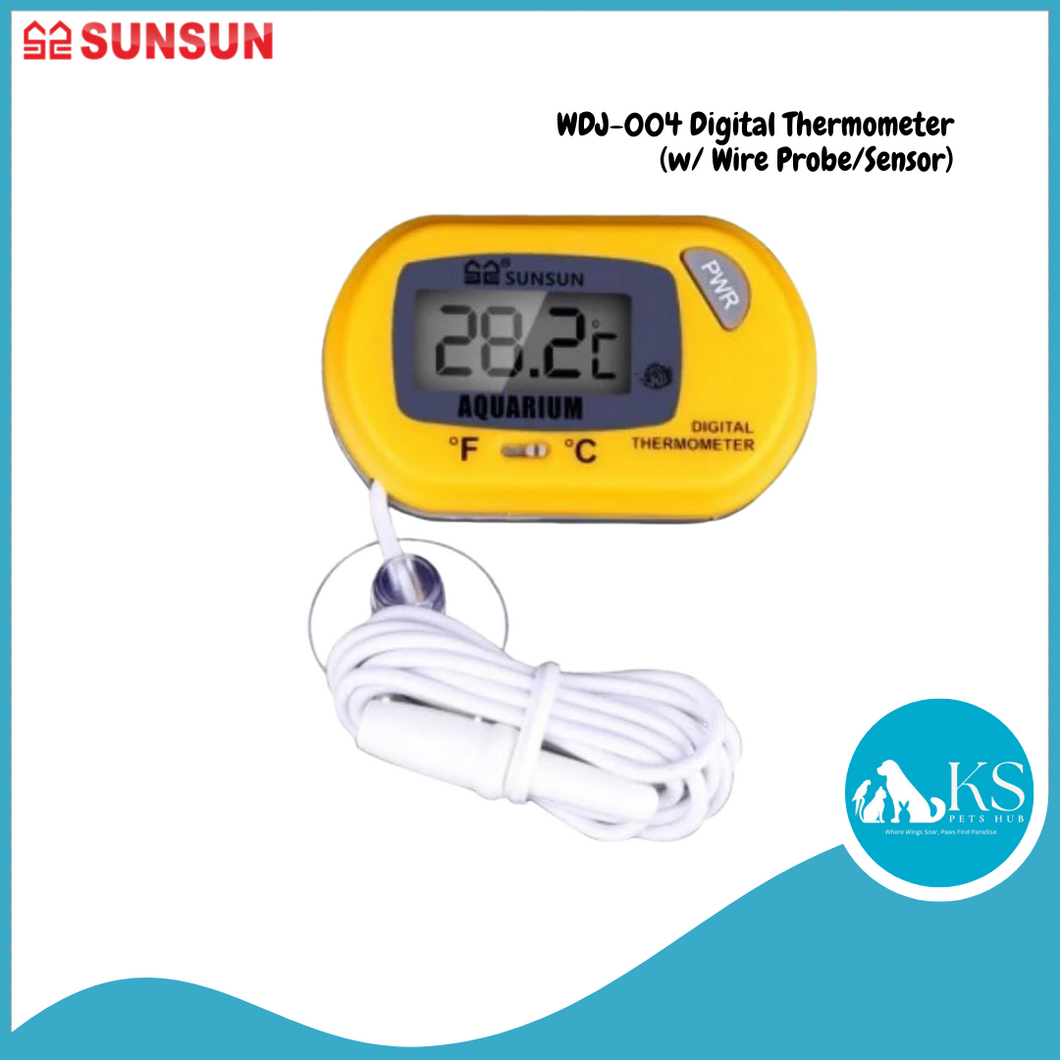 SUNSUN WDJ-004 Digital Thermometer (w/ Wire Probe/Sensor) Fish & Aquatic