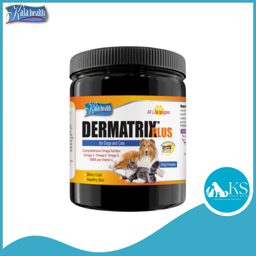 Kala Health Dermatrix Plus Skin & Coat Powder 240g For Cats Dogs