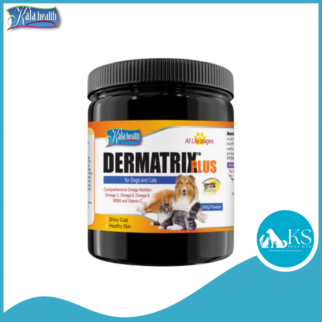 Kala Health Dermatrix Plus Skin & Coat Powder 240g For Cats Dogs