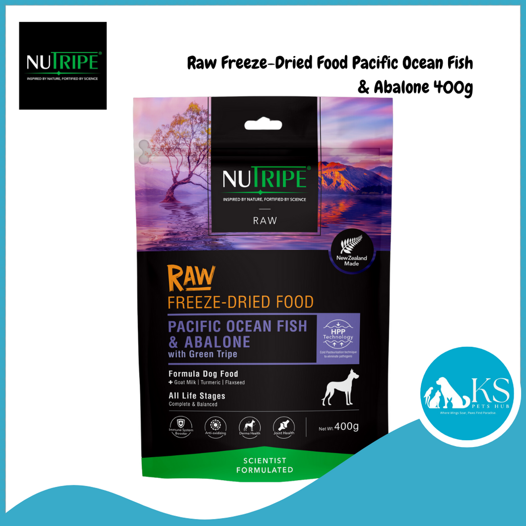 Nutripe Raw Freeze Dried Pacific Ocean Fish & Abalone with Green Tripe Formula Dog 400g