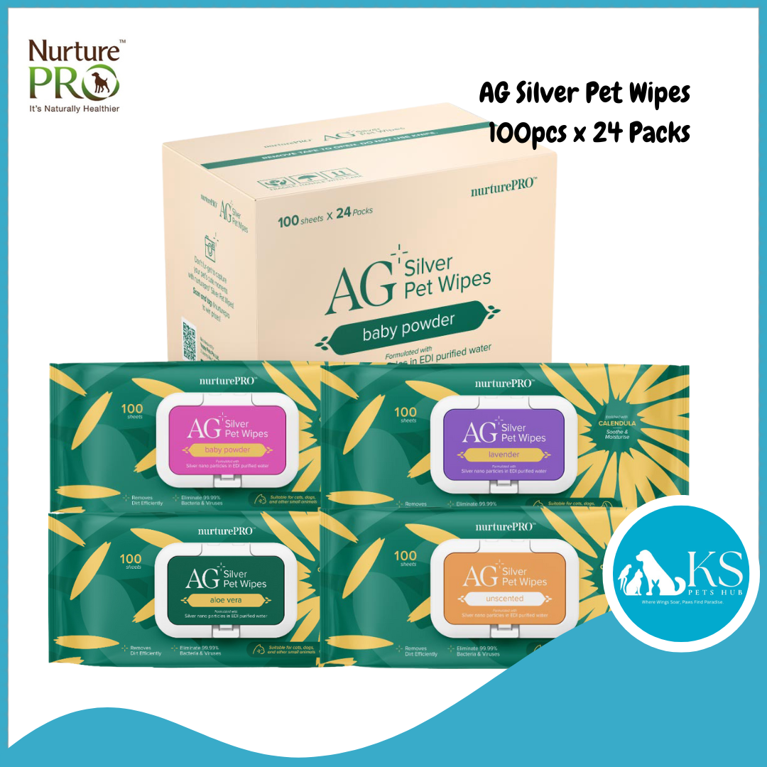 AG+ Silver Pet Wipes Unscented - Nurture Pro