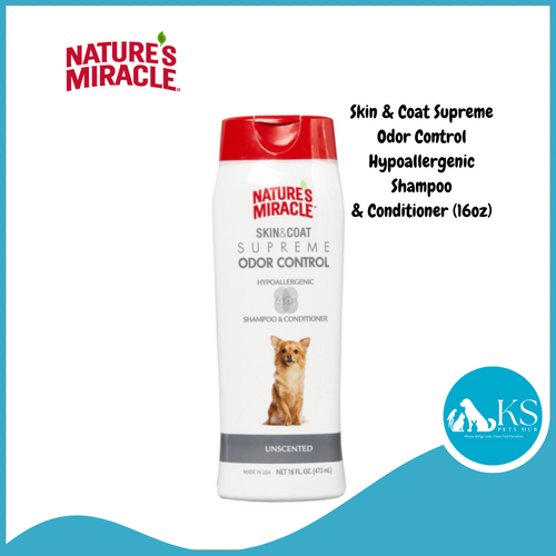 Nature's Miracle Skin & Coat Supreme Odor Control - Hypoallergenic Shampoo & Conditioner 16oz
