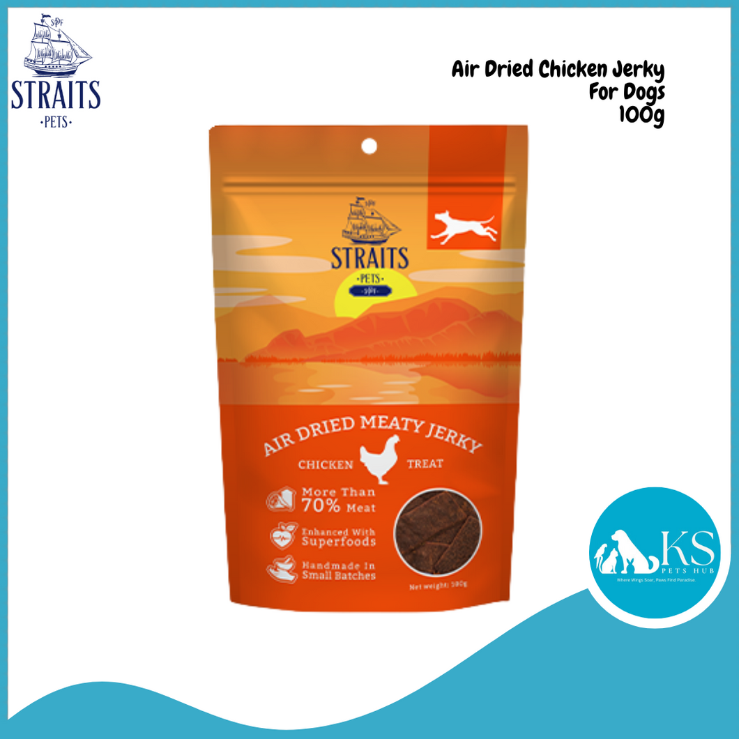 [ DOG ] Straits Pets Air Dried Meaty Jerky 100g - 5 Flavors Dog Treats - Chicken Lamb Beef Fish Duck