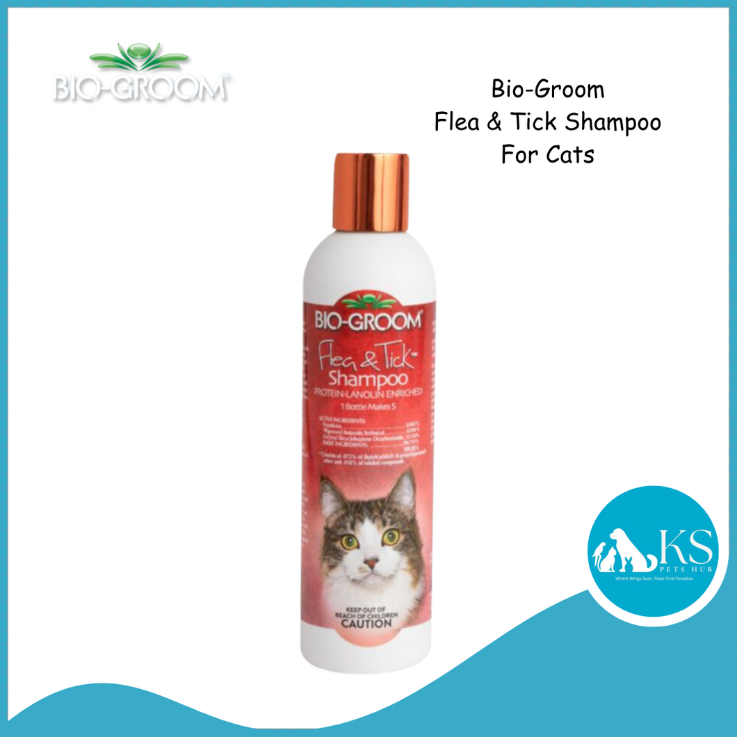 Bio-Groom Flea & Tick Protein-Lanolin Enriched Cat Shampoo 8oz