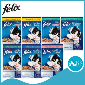 Purina Felix Kitten Adult Wet Cat Food in Jelly 85g Assorted