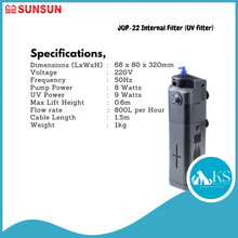 Load image into Gallery viewer, SUNSUN JUP-22/23 Internal Filter (UV filter) Fish &amp; Aquatic