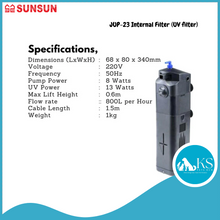 Load image into Gallery viewer, SUNSUN JUP-22/23 Internal Filter (UV filter) Fish &amp; Aquatic